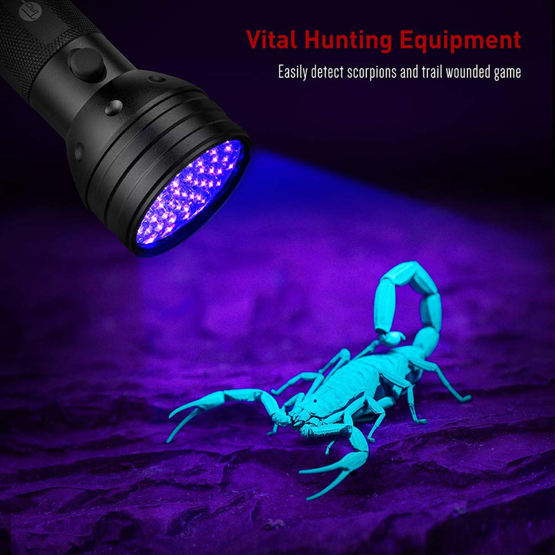 [Australia] - TaoTronics TT-FL002 Black Light, 51 LEDs Uv Blacklight Flashlights Detector for Dry Pets Urine & Stains & Bed Bug with Uv Sunglasses & 3 AAA Batteries 