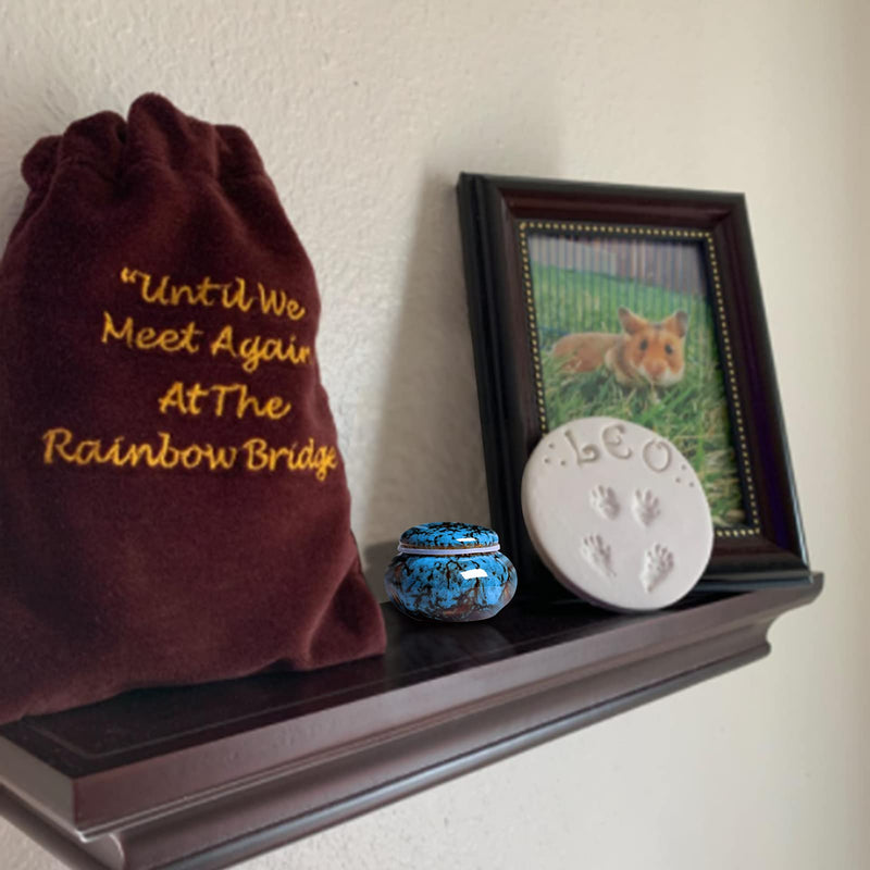LUCKYBUNNY Small Keepsake Urns for Ashes, Cremation Urn Pet or Human Ash Keeper Memorial Gifts, Holds Up to 1.2 Cubic Inches of Ashes (Blue) Blue 1PC - PawsPlanet Australia