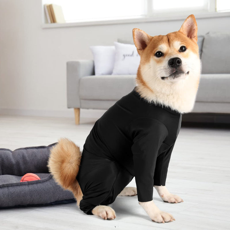 Due Felice Dog Recovery Onesie Anti Shedding Suit Full Coverage Pet Surgical Bodysuit After Surgery Wear Cone E Collar Alternative Anxiety Calming Shirt for Female Male Dog (X-Small, Black) X-Small - PawsPlanet Australia