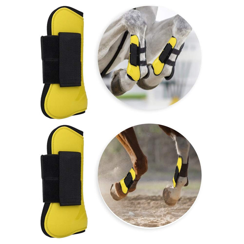 Broco 1 Pair of Horse Jumping Leg Boot Protection Support Wrap Equestrian Equipment(Yellow) - PawsPlanet Australia