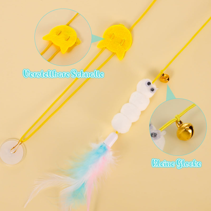 Bestomrogh Pack of 6 Cat Toys Self-Employment Hanging Door Frames, Adjustable Teaser Toy, Interactive Toy with Bell for Indoor Kitten Chase - PawsPlanet Australia