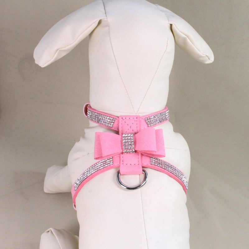 [Australia] - Norbi Fashion Puppy Harness Bling Rhinestone Pet Dog Harness Vest with Bowknot L A Pink 