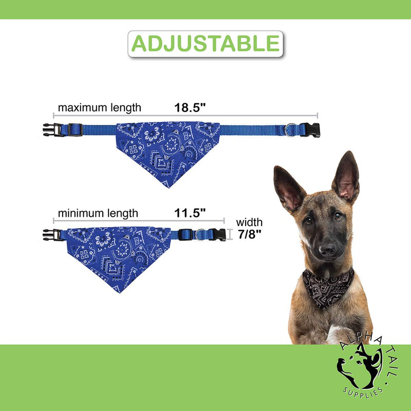 Alpha Tail Supplies Dog Bandana Collar Scarf-3 Pack Fit Small, Medium Dogs, & Larger Puppies - The Bandana Handkerchief Colors Include Red, Blue and Black-Includes 1 Poop Bag Roll and Dispenser - PawsPlanet Australia