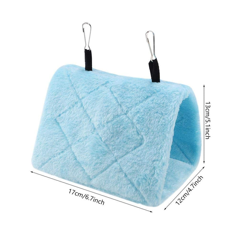 Peony Parrot Hammock Bird Nest Warm Soft Plush Hammock Hanging Cage Tent for Birds Parrot Winter Warm Bed Pet Toy Pouch Cotton Bed (S-Blue) S Blue - PawsPlanet Australia