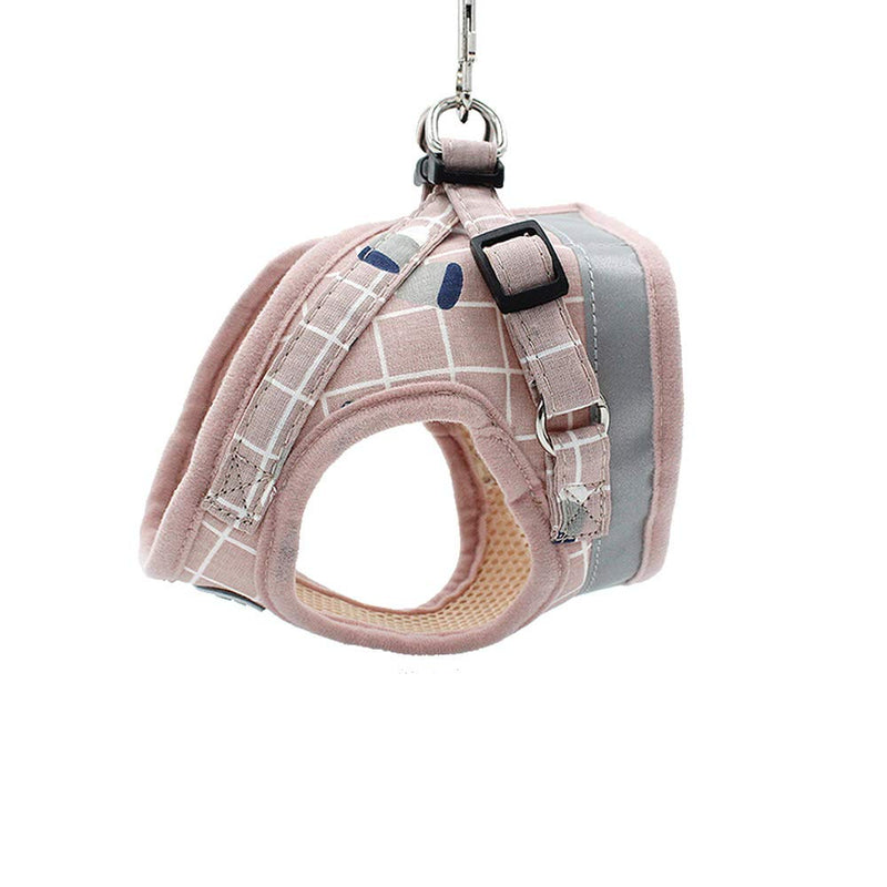 Anlitent Soft Mesh No Pull Dog/Cat Harness and Lead Set for Walking, Escape Proof Dog Vest Harnesses for Puppy Small Animals/Cats, Easy Fit Dog Collar (X-Large, Grid-Pink) X-Large Pink - PawsPlanet Australia