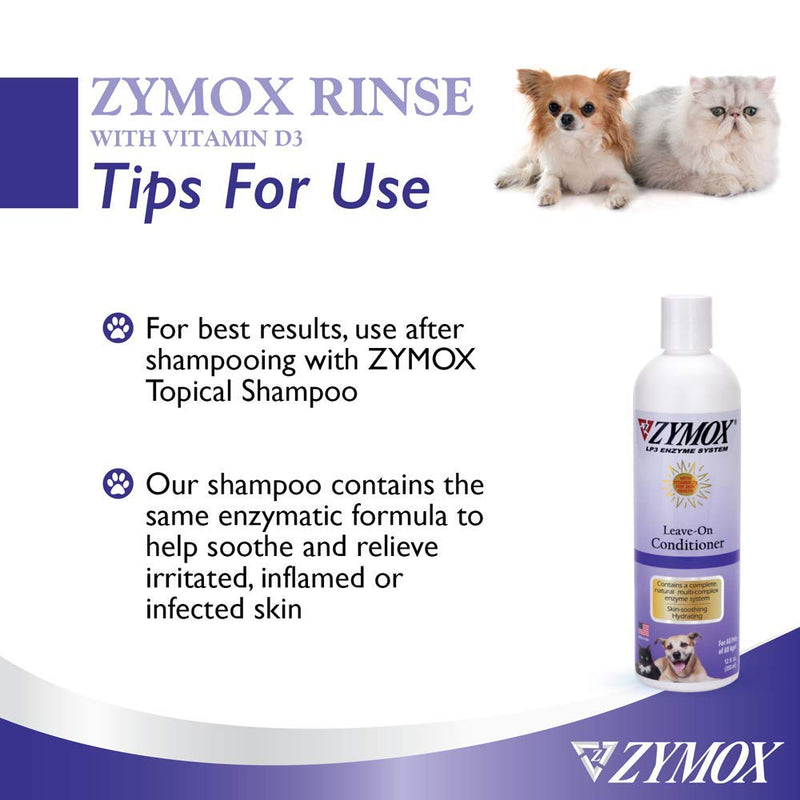 Zymox Leave-On Conditioner with Vitamin D3 by Pet King Brands 12 fl oz - PawsPlanet Australia