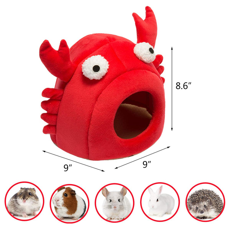 Hollypet Warm Small Pet Animals Bed Dutch Pig Hamster Cotton Nest Hedgehog Rat Chinchilla Guinea Habitat Mini House, Red Crab - PawsPlanet Australia