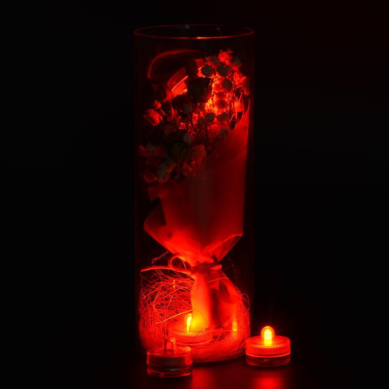 Submersible LED Lights cr2032 Battery Powered Underwater Waterproof LED Tea Light Candles for Events Wedding Centerpieces Vase Floral Xmas Holidays Home Decor Lighting(Pack of 12) (Red) Red - PawsPlanet Australia