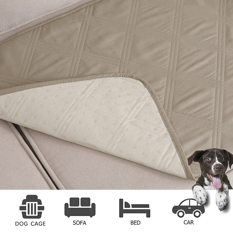 Ameritex Waterproof Dog Bed Cover Pet Blanket with Anti-Slip Back for Furniture Bed Couch Sofa 30x70 Inch (Pack of 1) Beige - PawsPlanet Australia
