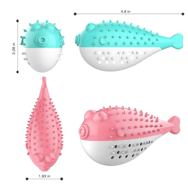 Нсрet 2 Pcs Catnip Toys, Cat Toothbrush Toy Interactive Chew Toy, Kitten Teeth Cleaning Cleaning Toothbrush, Puffer Fish Shape Refillable for Gift - PawsPlanet Australia