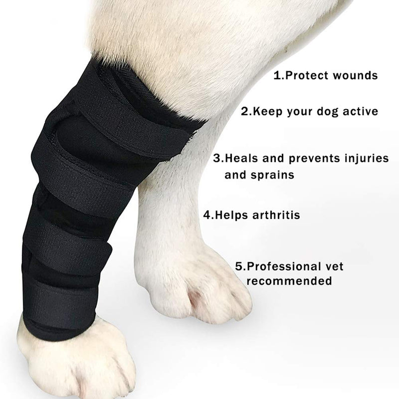 Vagasi 2 Pack Dog Hock Brace Rear Leg Joint Wrap Hock Joint Compression Supportive for Sprain Wounds Injury Healing M - PawsPlanet Australia