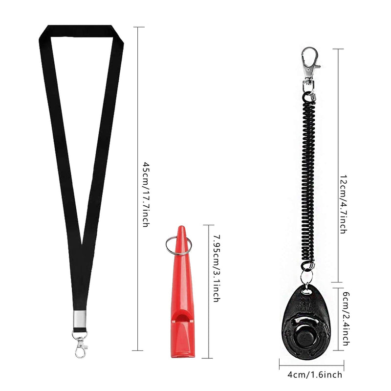 Lanzn 4 PCS Dog Clicker and Whistle Set, Dog Training Clickers Whistle Pet Clicker Trainer Dog Training Tools Puppy Training Clicker Kit Dog Clicker Wrist Strap for Dog Cat Horse Birds Puppy Recall - PawsPlanet Australia