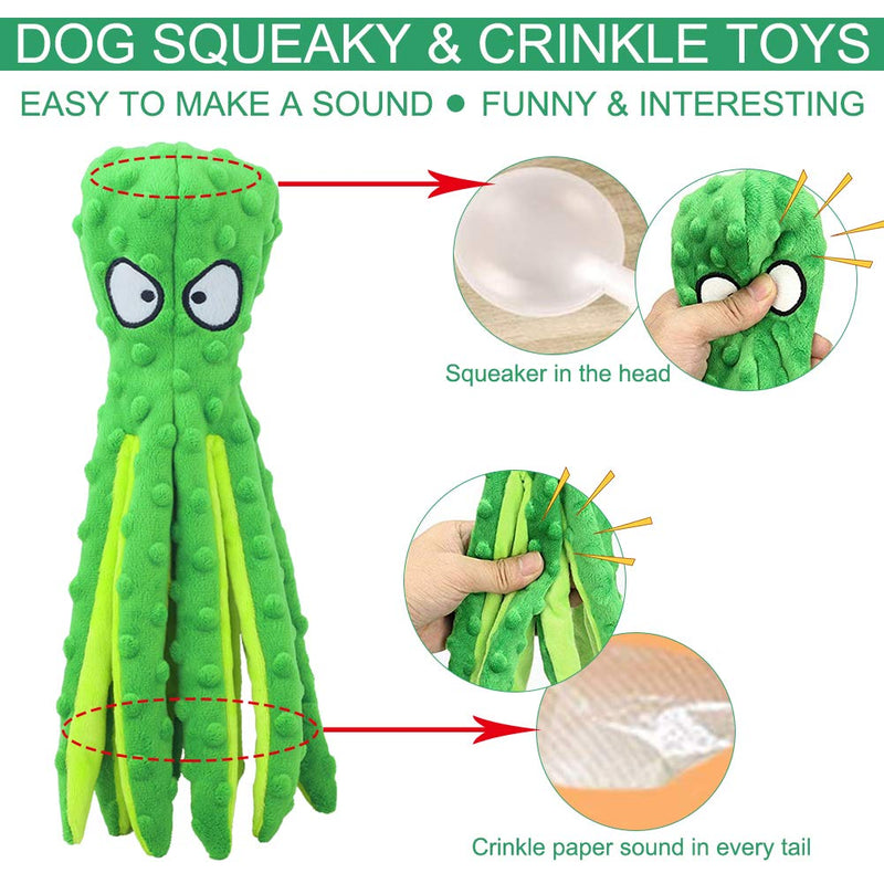 Dog Toys, Plush Dog Toy, Dog Chew Toys, Plush Squeaky Dog Toy, Octopus Dog Toy, No Stuffing Squeaky Interactive Dog Toys, for Small to Medium Dogs Training, 2pcs, 32CM 45 cm - PawsPlanet Australia