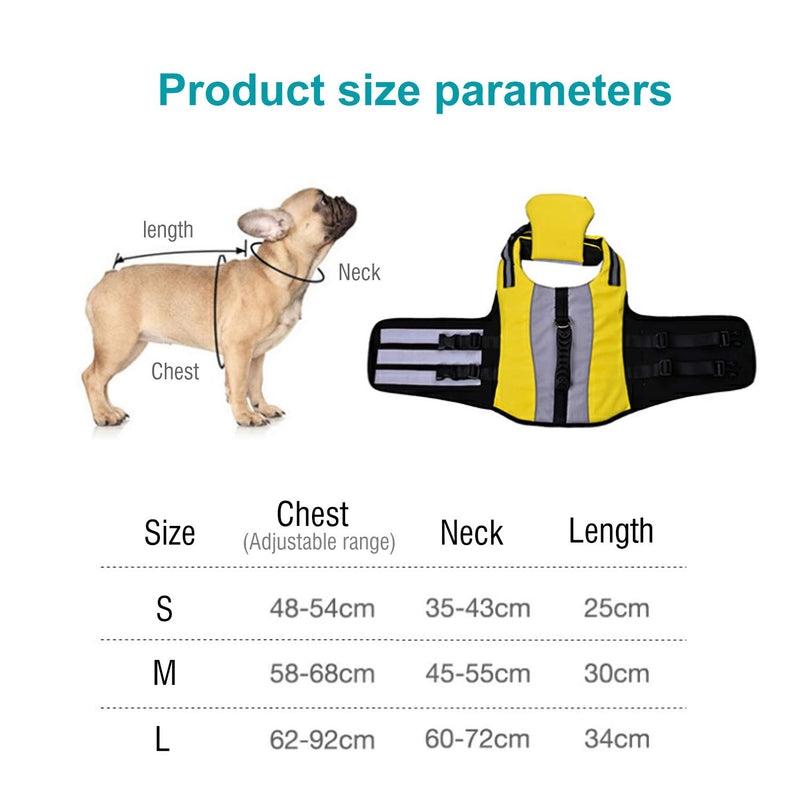 PETCUTE Dog Life Jacket Vest Life Jacket Dog Buoyancy Aid Swimming French Bulldog Float Vest Pet Float Coat Reflective with Rescue Handle L - PawsPlanet Australia