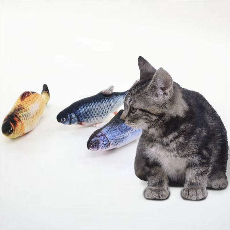 [Australia] - AWOOF Electric Fish Toys for Cat Newest Catnip Toy, USB Electric Wagging Plush Interactive Toy, Realistic Plush Simulation Electric Toy Fish Gift A 