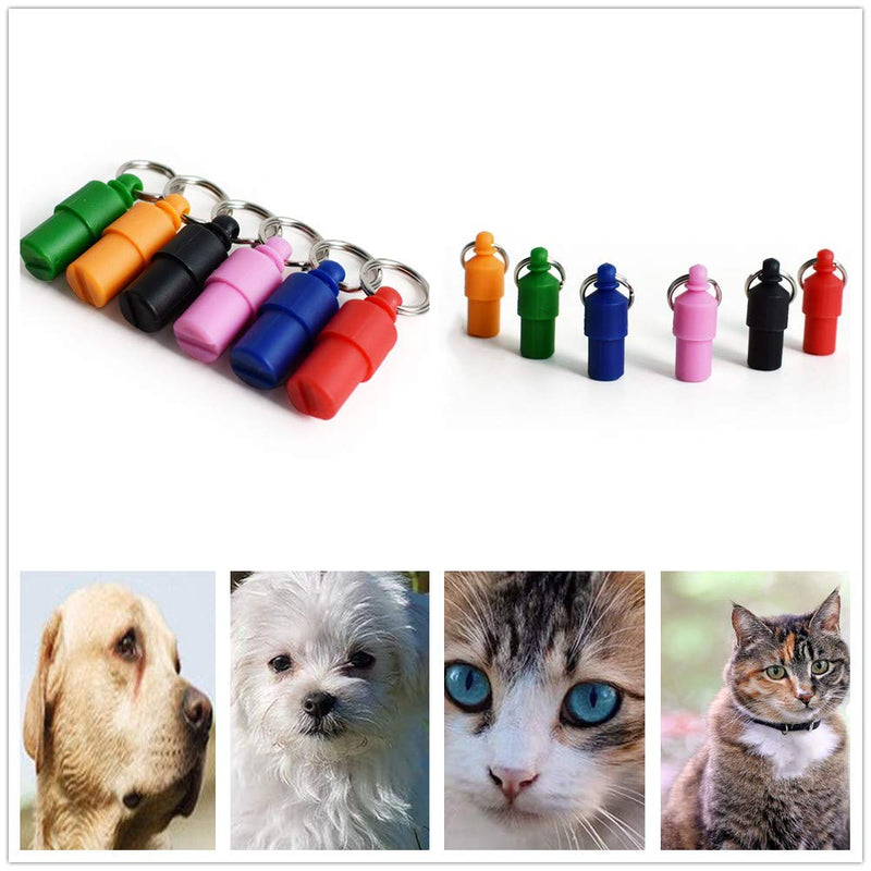 12 Pieces Anti-Lost Dog Label Tube Anti -Lost Dog Cat ID Tag for Collar of Dog Cat Puppy Pet ID Tube Tags Barrel Tube Collars for Pet Plastic ID - PawsPlanet Australia