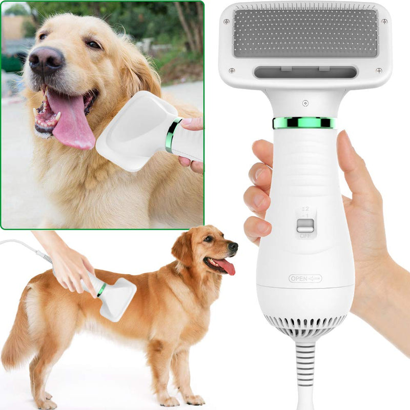 LIVEKEY Pet Hair Dryer, 2 in 1 Pet Grooming Hair Dryer with Slicker Brush, Home Dog Hair Dryer with Adjustable 2 Temperatures Settings, for Small and Medium Dogs and Cats - PawsPlanet Australia