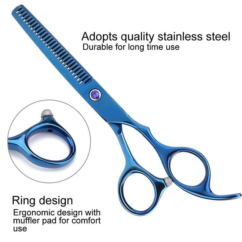 2x Professional Dog Hair Thinning Scissors, Extra Sharp Modelling Scissors, Cat Sharp Scissors, Dog Salon Thinning Scissors for All Dogs, Cats Cutting with Grooming Comb(Blue) Blue - PawsPlanet Australia