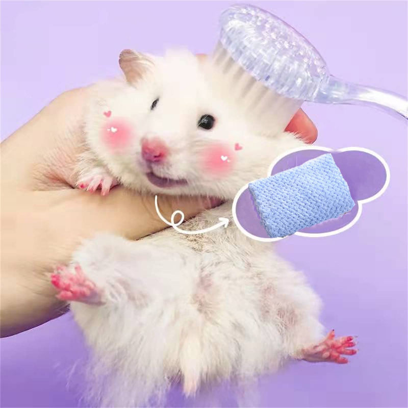 Bathing Brush for Hedgehog Guinea Pigs Soft Blankets 12" Bath Towel-Hamster Grooming Guinea Pig Massage Combs, Hedgehog Cleaning Supplies, fit Hamster, Ferrets, Rats, Chinchilla - PawsPlanet Australia