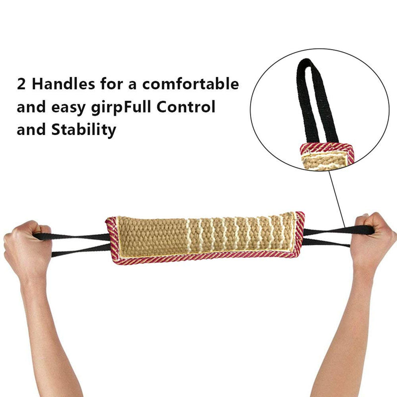 Dog Tug Toy, Dog Bite Jute Pillow Pull Toy with 2 Strong Handles, Perfect for Tug of War, Puppy Training Interactive Play, Durable Bite Training Toys for Medium to Large Dogs (Black) Black - PawsPlanet Australia