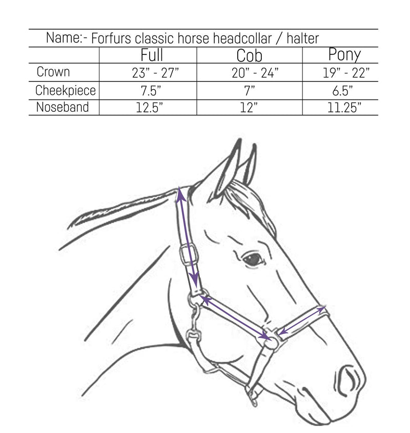 Forfurs Classic Horse headcollar/ Halter (Full, Lime Green) Full - PawsPlanet Australia