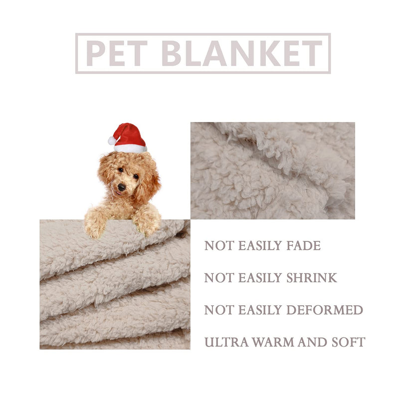 Fuzzy Puppy Blanket Warm Fleece Small Dog Blankets Boy Sherpa Washable Fluffy Pet Cat Throw Pad Couch Cover Premium Beige S (24"x31") - PawsPlanet Australia