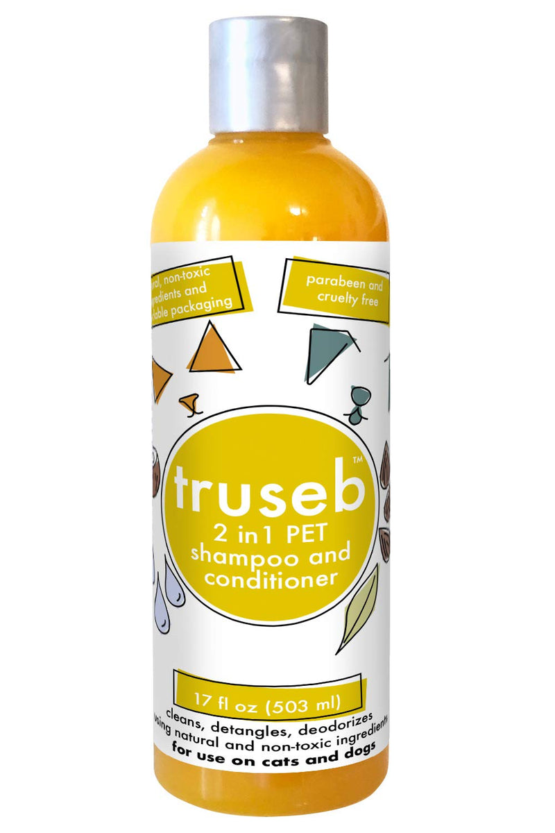 [Australia] - New Dog Shampoo and Conditioner, 2 in 1 Natural Dog and Cat Shampoo for Dry, Itchy Skin, Cleans, Conditions and Moisturizes with Almond Oil, Vitamin E and Shea Butter, No Harsh Soap or Parabens, Made 