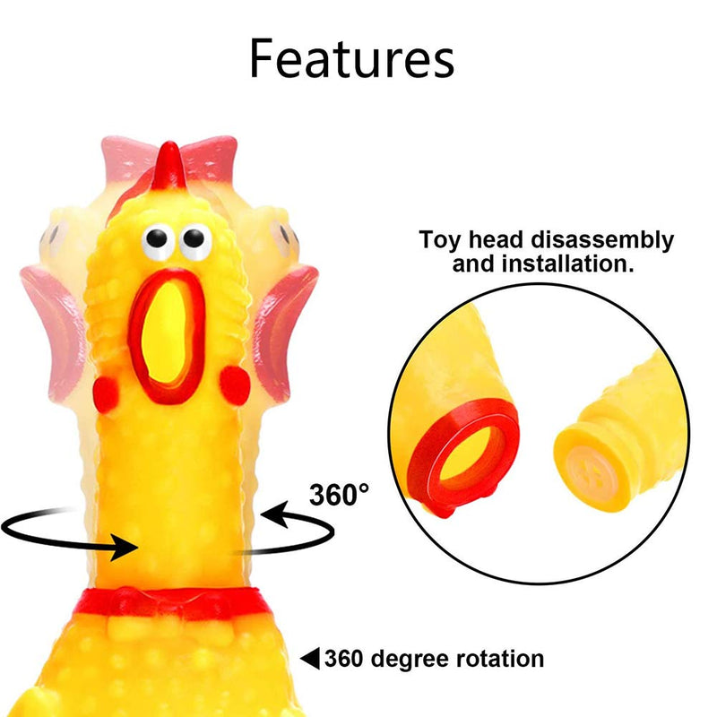 YUESEN Rubber Screaming Chicken Toy Yellow Rubber Squaking Chicken Toy Novelty Durable Rubber Chicken for Kids,Shrilling Decompression Tool Gadgets - 6 Pcs - PawsPlanet Australia