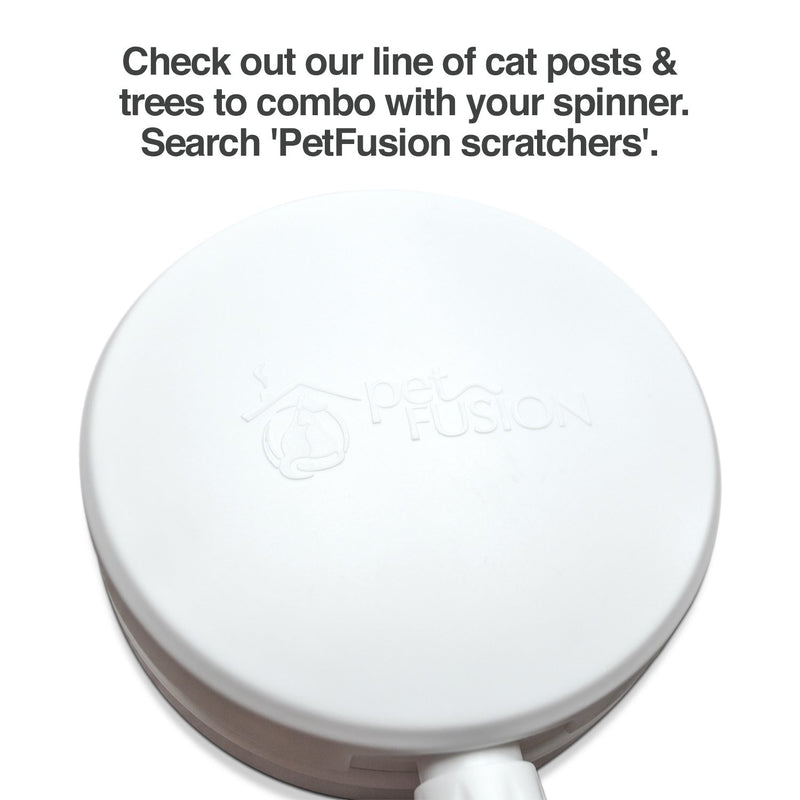 [Australia] - PetFusion Interactive Cat Spinner - Rotating Cat Toy with Multi-Surface Adhesive - Cat Operated, Encourages Fitness and Mental Stimulation Narrow/A White 