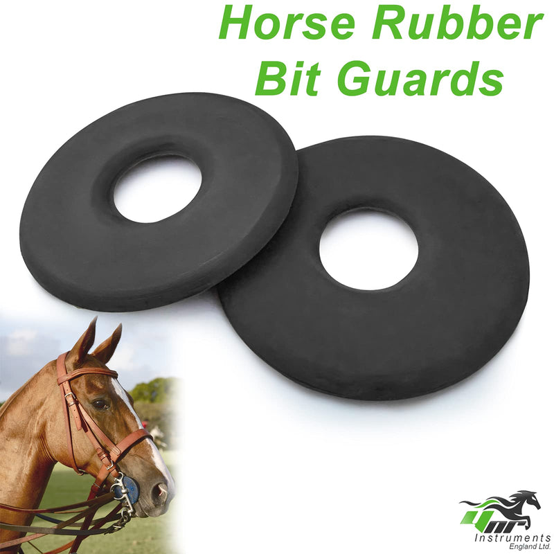 Rubber Bit Guards Cheek Rings Horse Pony Tack Saddlery Accessories Equestrian (Black 7CM) Black 7CM - PawsPlanet Australia