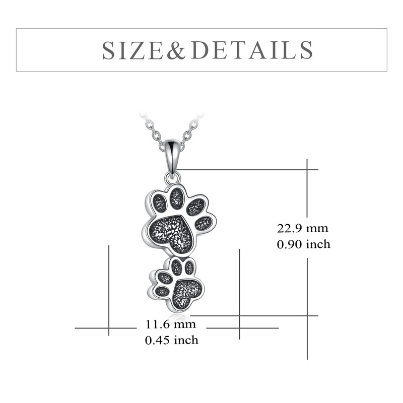 Dog Pet Urn Necklace for Ashes Sterling Silver Double Paw Print/Cross/Dog with Girl/Infinity Memorial Ash Keepsake Cremation Jewelry Gifts for Women Dog Cat Lovers - PawsPlanet Australia