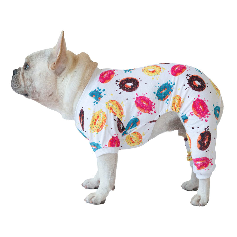 CuteBone Dog Pajamas Cat Pajamas Dog Apparel Dog Jumpsuit Pet Clothes Pjs X-Small Donut - PawsPlanet Australia