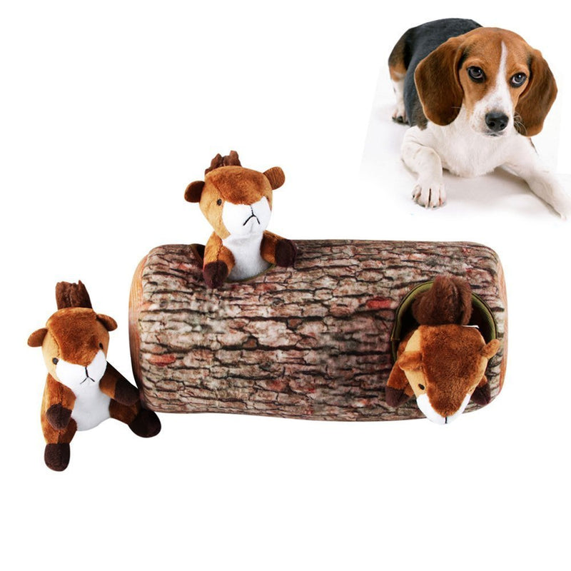 IFOYO Squeak Dog Toys, Large Durable Squirrel Hide and Seek Puzzle Plush Dog Toys for Medium/Small Dogs, Pets, Halloween Christmas Dog Toy - PawsPlanet Australia