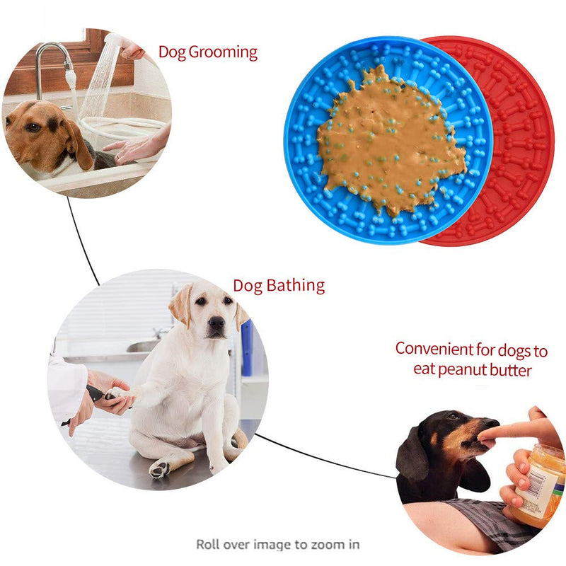 [Australia] - Andyrex Dog Lick Pad, Slow Feeder Dog Mat,Dog Peanut Butter Lick Pad,Pet Lick Mat for Pet Bathing, Grooming, and Dog Training（2Pack） 