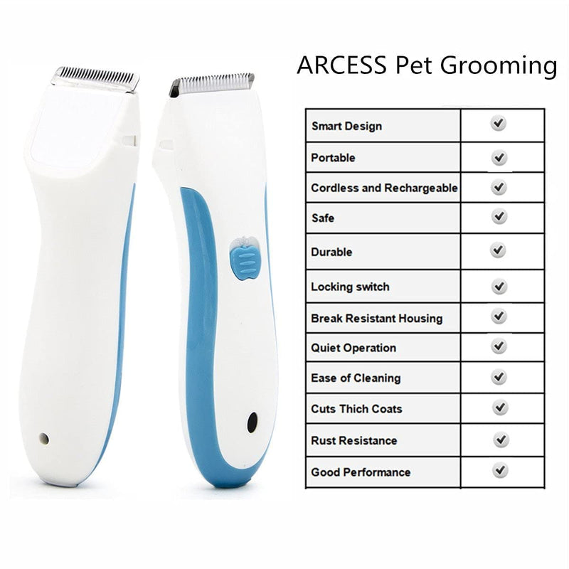 ARCESS Quiet Rechargeable Cordless Mini Clippers for Dog cat pet Hair Trimmer Grooming Kit - PawsPlanet Australia