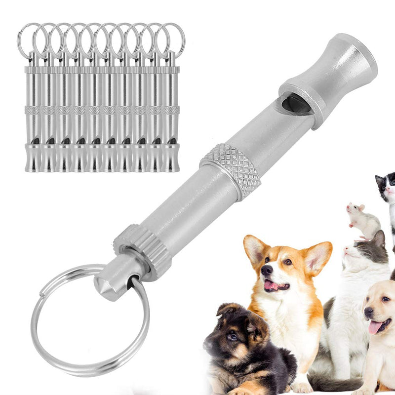 10PCS Dog Training Whistle Professional Adjustable Pitch Stainless Steel Pet Whistle for Recall and Stop Training and Pet Behavior Control - PawsPlanet Australia