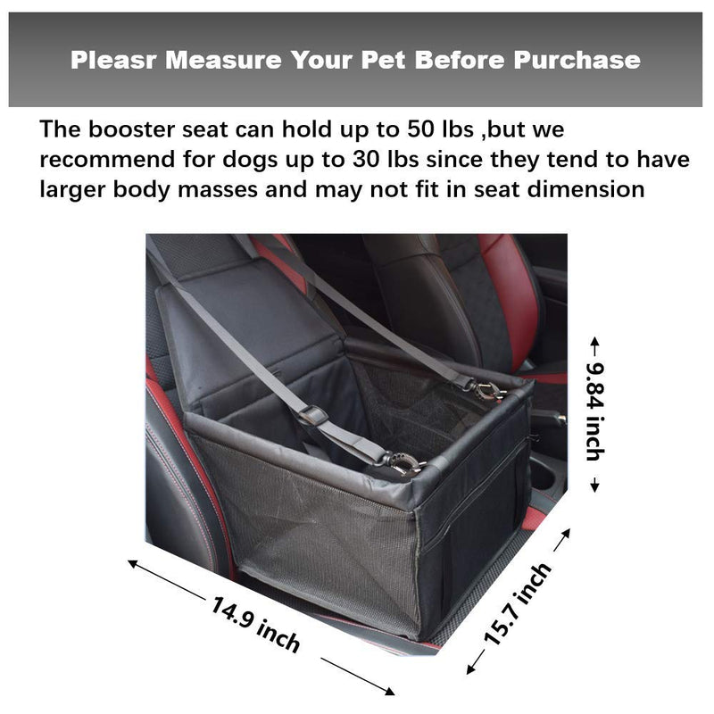Orangelight Dog Car Seats, Pet Reinforce Car Booster Seat for Dogs Cats Durable Portable and Breathable Bag Waterproof Puppy Car Seat Suitable for Small and Medium Pets Upgraded. - PawsPlanet Australia