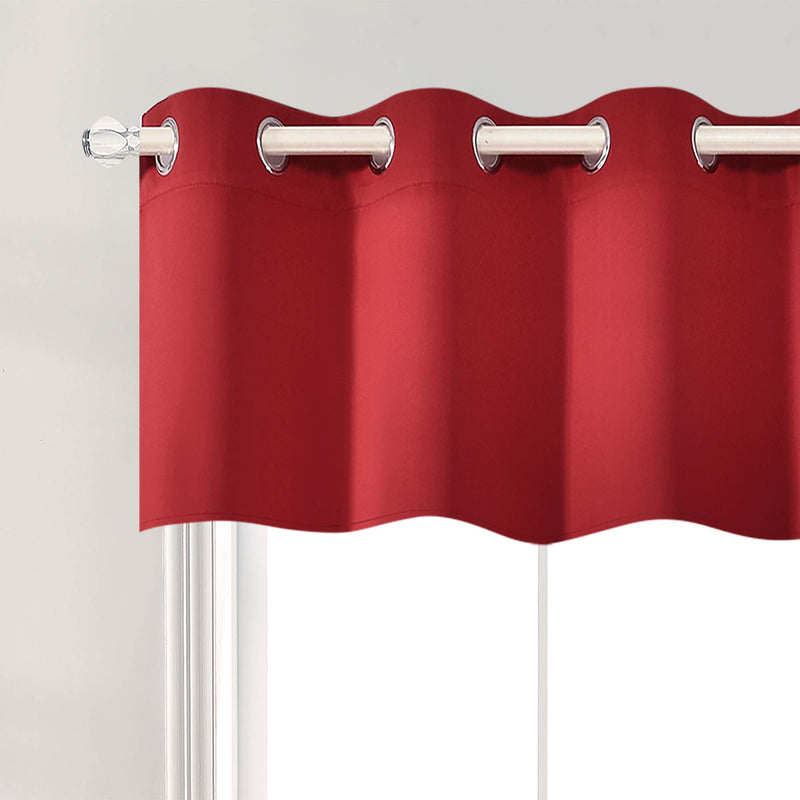 Red Blackout Valances for Windows Treatment 18 Inch Length Solid Thermal Insulated Grommet Top for Bedroom and Bathroom Curtains Valance for Small Windows 1 Panel 52X18 Inch Red - PawsPlanet Australia