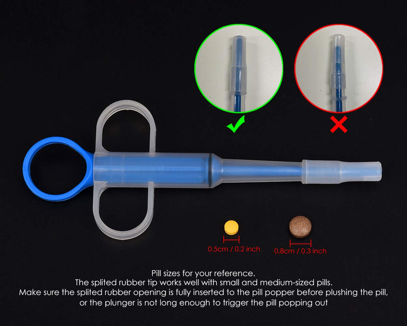 ds. distinctive style Plastic Pet Pill Tablet Feeder Durable Injector Syringes Medical Feeding Tool with Soft Tip for Cats Dogs (Blue) - PawsPlanet Australia