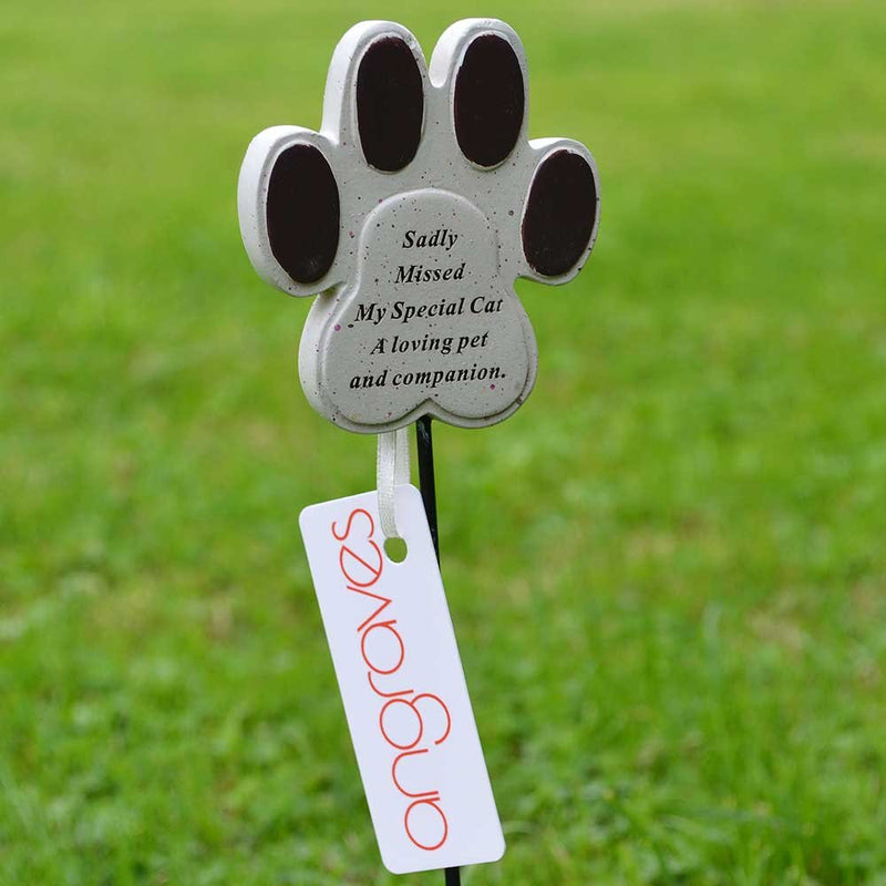 Angraves Special Cat Paw Print Memorial Pet Memory Tribute Stick - PawsPlanet Australia