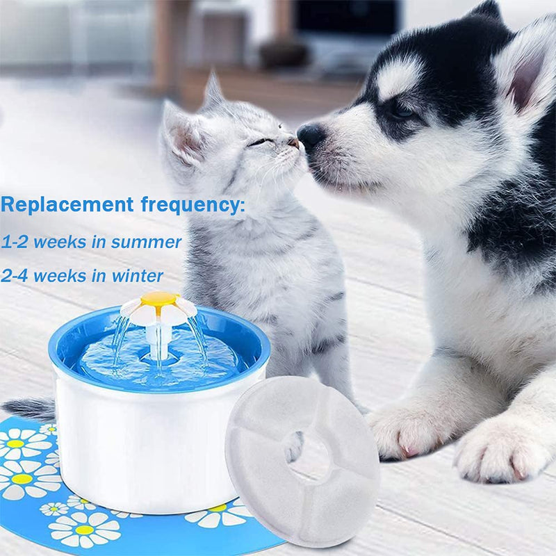12 Pack Pet Cat Fountain Filter, Water Fountain Replacement Filter, Food Grade Water Fountain Filter with Triple Filtration System for Top Round Shape 84oz/2.5L Automatic Dog Water Dispenser - PawsPlanet Australia