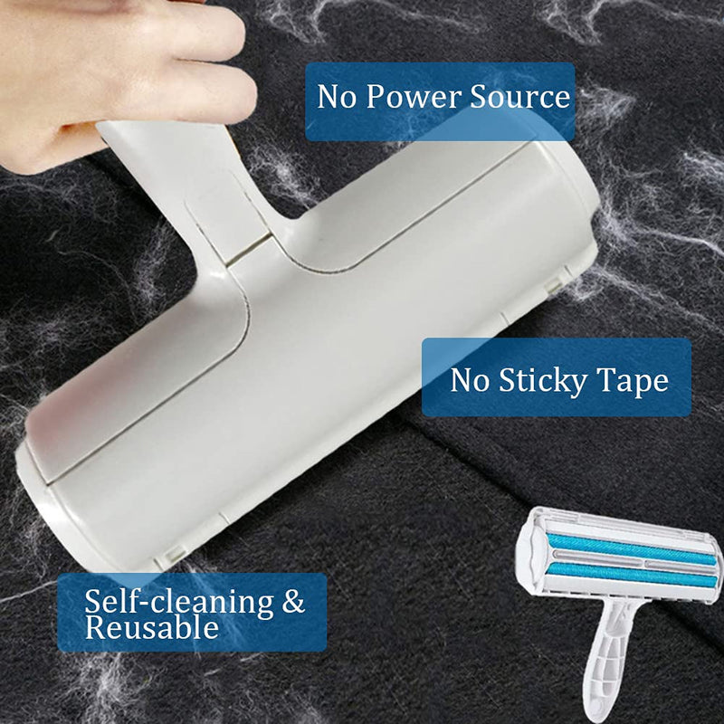 Pet Hair Remover Lint Roller & Pet Grooming Glove, Dog and Cat Fur Remover Brush Self-Cleaning Base, for Furniture, Carpet, Car Seat, Massage Glove with Improved Five Finger Design - PawsPlanet Australia