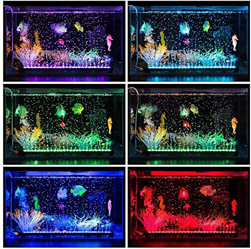 DOCEAN LED Aquarium Light, Acrylic Fish Tank Light, Upgraded LED Aquarium Light IP68 Waterproof Fish Tank Lights Submersible Underwater Aquarium Lights Rgb(11in/28cm)with Air Bubble - PawsPlanet Australia