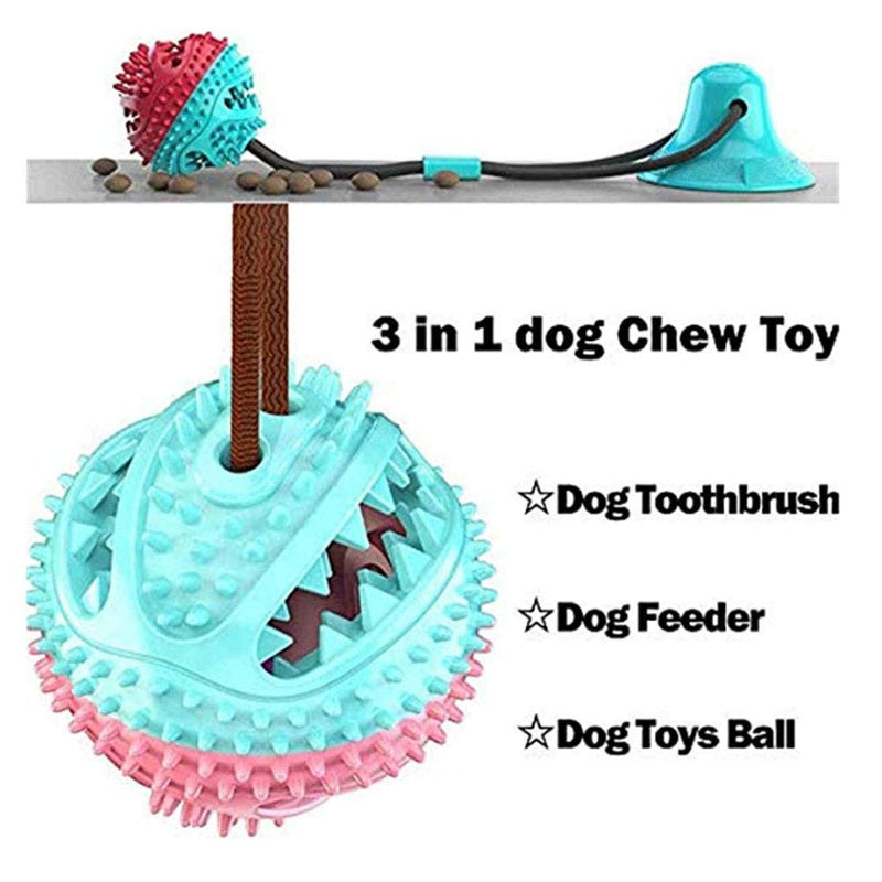 Pet Bite Toy Multifunction Pet Molar Bite Toy,Pet Supplies with Suction Cup Teeth Cleaning,Durable Dog Tug Rope Ball Toy with Suction Cup Pet Molar Bite Toy - PawsPlanet Australia