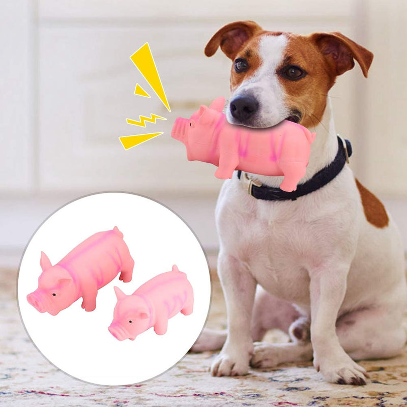 2PC Pig Shape Pet toy SLatex Material Pet Squeaker Toys Pet Teething Cleaning Toy Dog Chew Training Toy Durable Pet Teeth Chew Training Dog Puppy Interactive Playtoys - PawsPlanet Australia