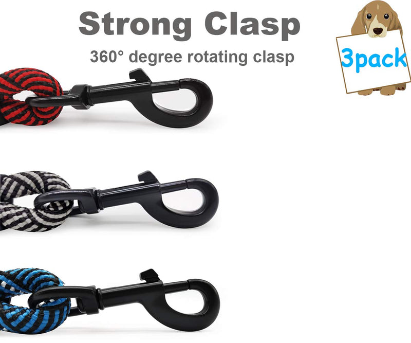 Mycicy 3 Pack Shepherd K9 Tactical Dog Training Long Rope Leash, Multifunctional No Tangle Outdoor Threads Line Dog Lead Leash, Playing, Camping or Yard (15ft+30ft+50ft) 15ft+30ft+50ft black+red+blue - PawsPlanet Australia