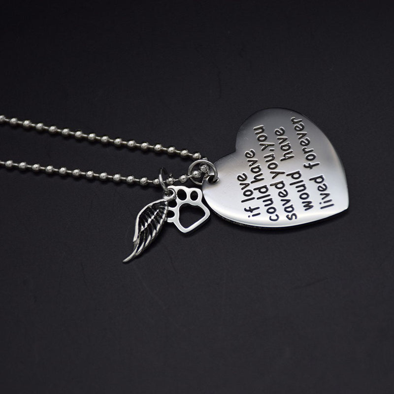 O.RIYA Loss of Pet Necklace, Dog Cat Hand Stamped Jewelry, Pet Memorial Necklace Grey - PawsPlanet Australia