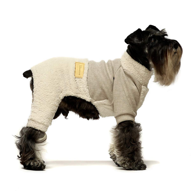 Fitwarm Turtleneck Knitted Dog Clothes Winter Outfits Pet Jumpsuits Cat Sweaters XS Beige - PawsPlanet Australia