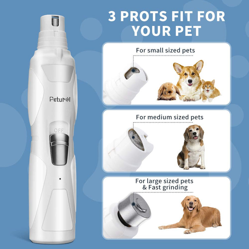 [Australia] - Dog Nail Grinder Upgraded - Professional 2-Speed Rechargeable Electric Pet Nail Trimmer Nail Grindder Painless Paws Grooming & Smoothing for Small Medium Large Dogs & Cats 