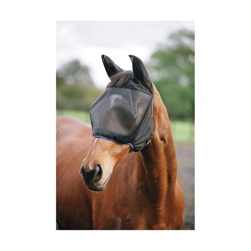 equilibrium Field Relief Midi Fly Mask With Ears Grey Blue - Easy Stretch UV Sun Protection and SPF Properties S - PawsPlanet Australia